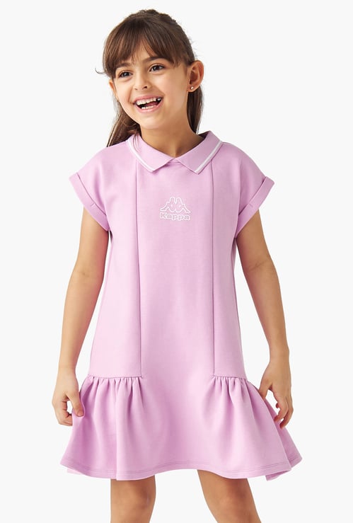 Kappa Logo Print Polo Dress with Short Sleeves