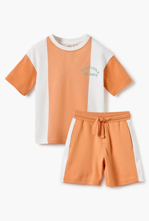 Juniors Colourblock T-shirt and Shorts Set