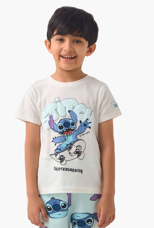 Stitch Print T-shirt and Pyjama Set