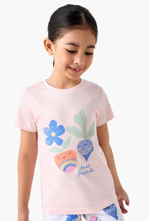 Juniors Printed T-shirt and Pyjama Set