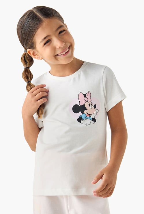 Minnie Mouse Print T-shirt and Pyjama Set
