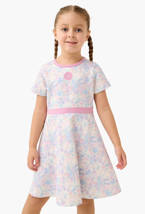 Kappa All-Over Print Dress with Short Sleeves