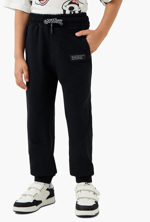 Juniors Textured Joggers with Drawstring Closure and Pockets