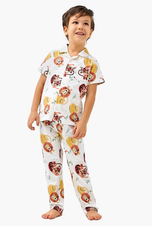 Juniors Animal Print Shirt and Pyjama Set