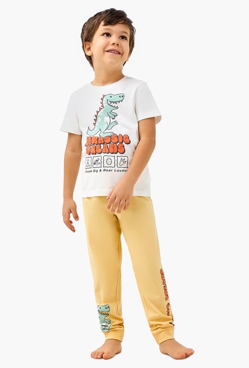 Juniors Dinosaur Print T-shirt and Pyjama Set
