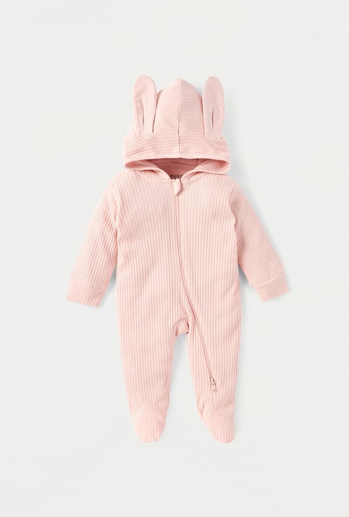 Juniors Ribbed Sleepsuit with Hood
