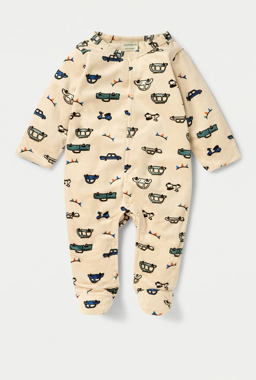 Juniors Vehicle Print Sleepsuit with Button Closure