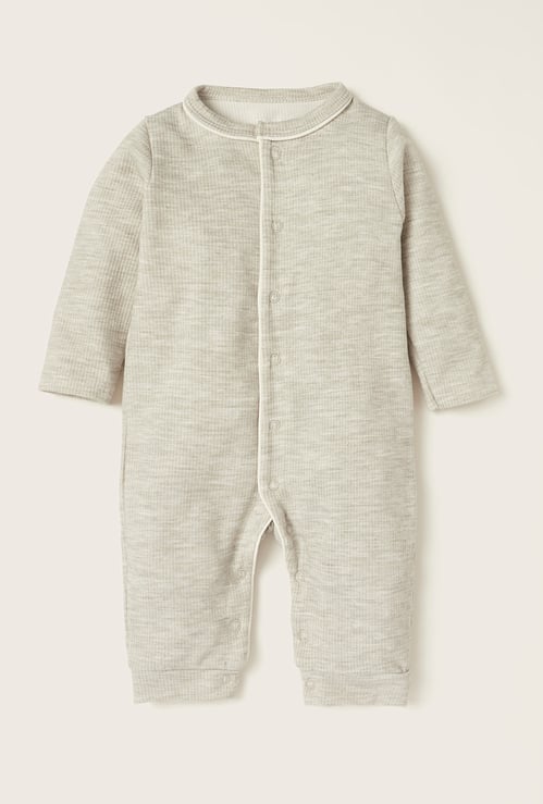 Juniors Ribbed Romper with Long Sleeves
