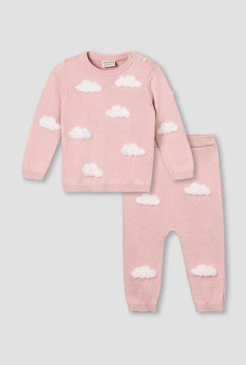 Juniors Knitted Sweater with Pants Set