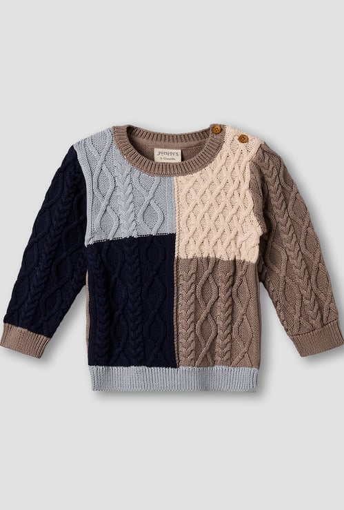Juniors Cable Knit Sweater with Long Sleeves