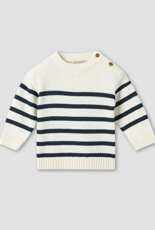 Juniors Striped Sweater with Long Sleeves