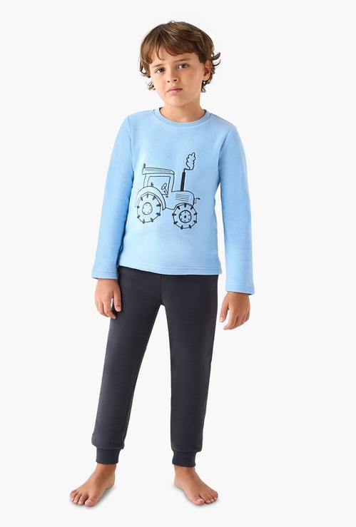 Juniors Embroidered T-shirt with Pyjama Set