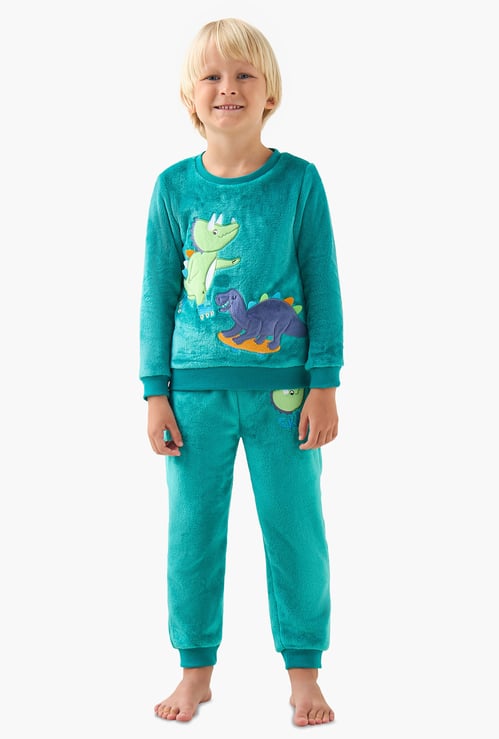 Juniors Dinosaur Applique Sweatshirt and Joggers Set