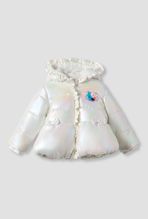 Juniors Hello Kitty Applique Hooded Puffer Jacket