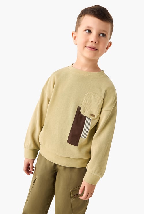 Juniors Textured Pullover with Pocket
