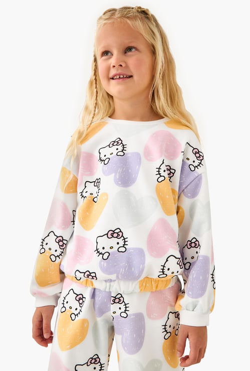 Juniors Hello Kitty Print Sweatshirt and Joggers Set