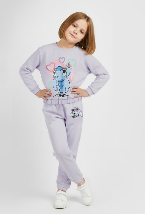 Stitch Print Sweatshirt and Joggers Set