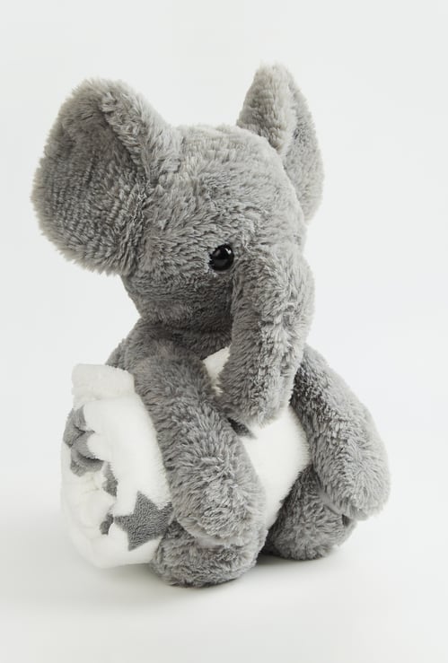 Juniors Elephant Toy with Star Print Blanket