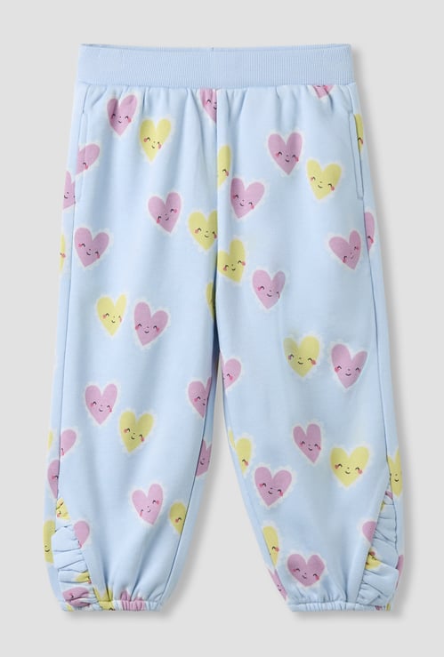 Juniors Heart Print Joggers