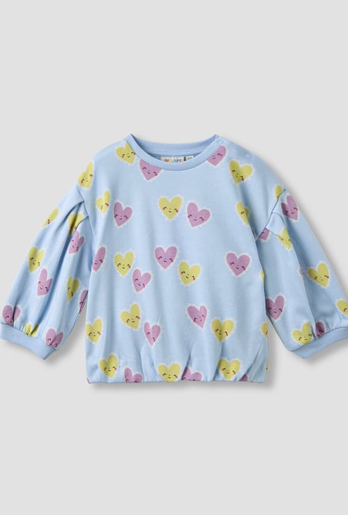 Juniors Heart-Print Sweatshirt