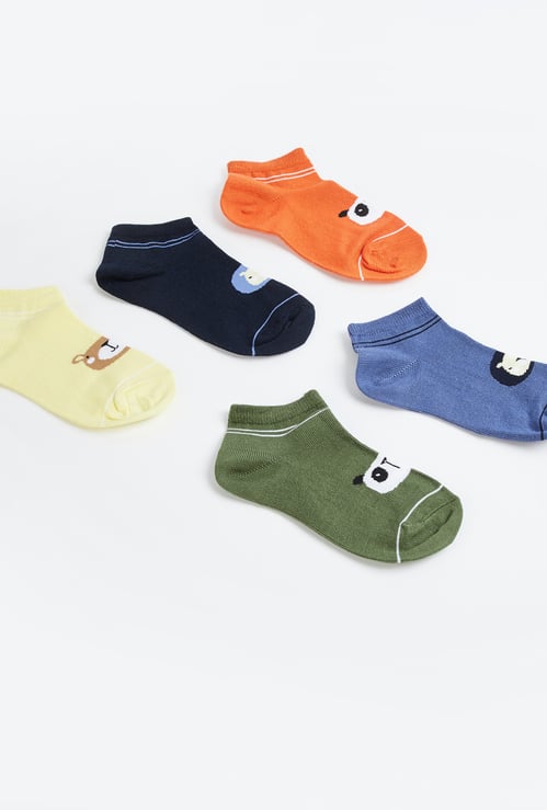Juniors Printed Ankle Length Socks - Set of 5