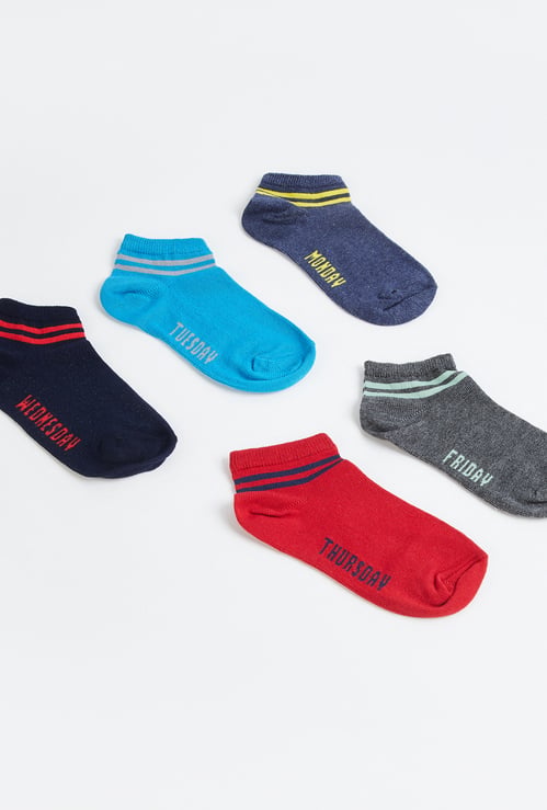 Juniors Printed Ankle Length Socks - Pack of 5