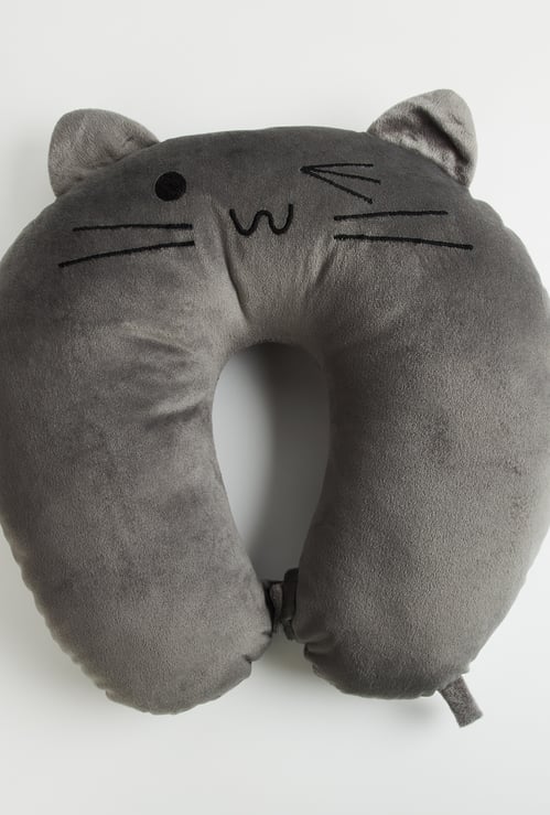 Juniors Cat Applique Neck Pillow