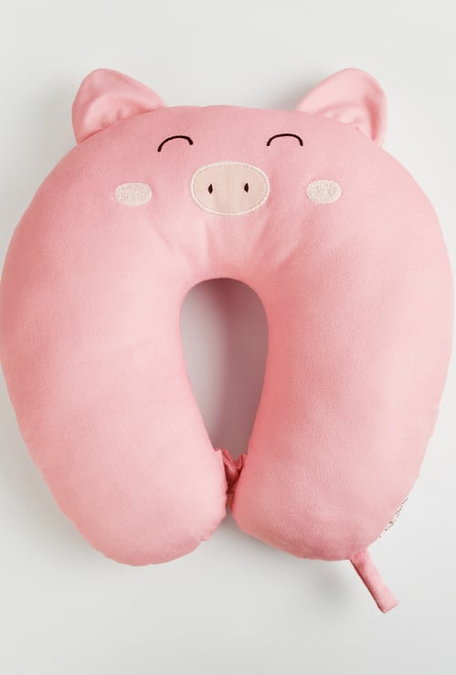 Juniors Pig Applique Neck Pillow