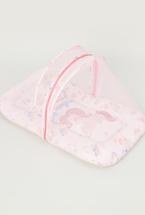 Juniors Printed Bed with Mosquito Net - 50x84 cm
