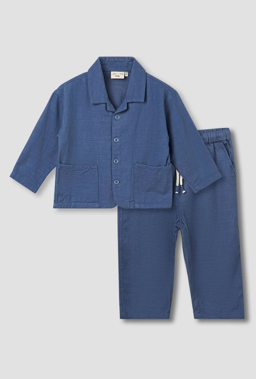 Juniors Solid Shirt and Pants Set