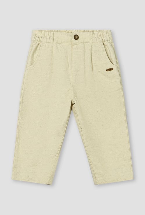 Giggles Solid Trousers with Button Closure