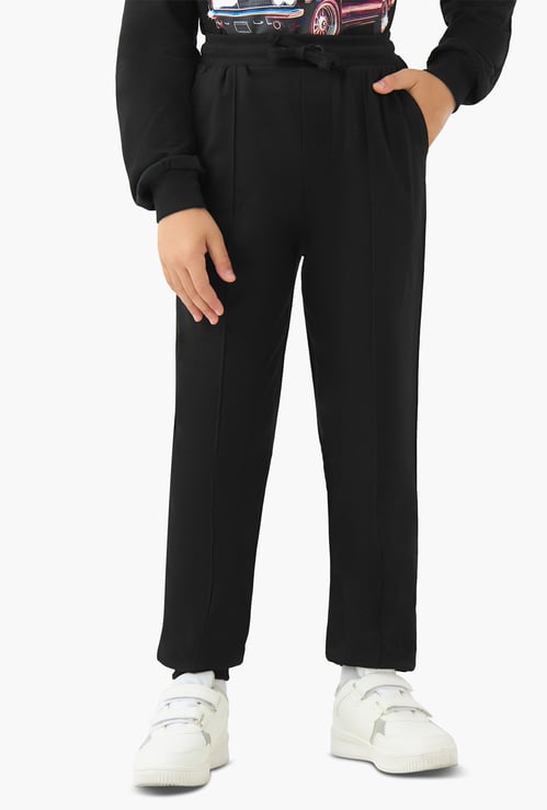 Juniors Solid Joggers with Drawstring Closure