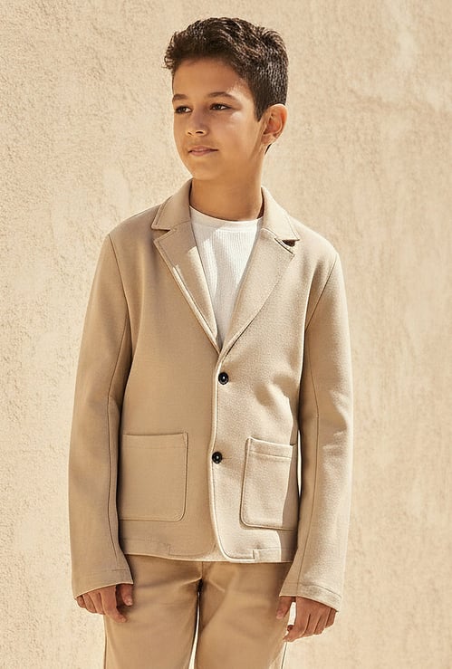 Juniors Solid Blazer with Long Sleeves