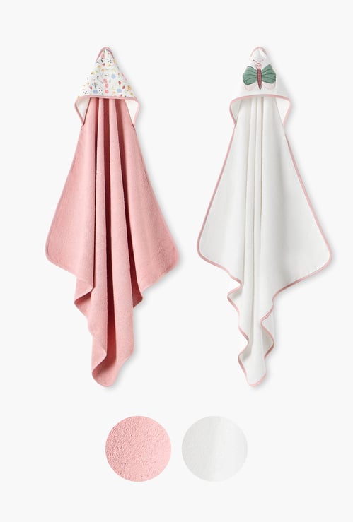 Juniors Butterfly Hooded Towel - Set of 2 - 75x75 cm