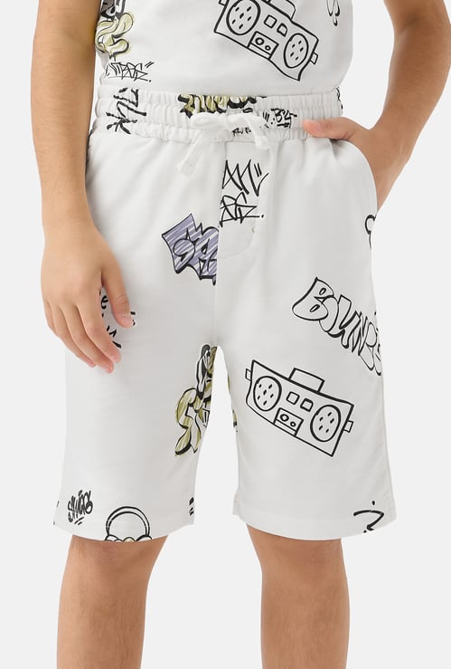 Juniors Printed Shorts with Pockets