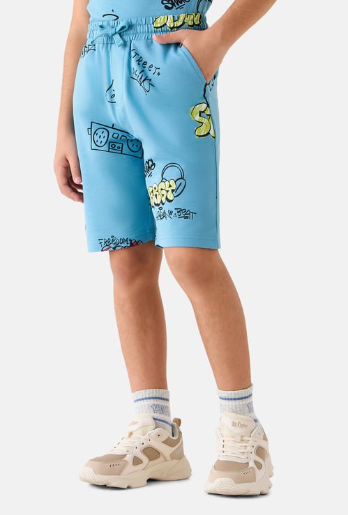 Juniors Graphic Print Shorts