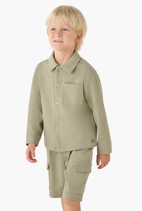 Eligo Textured Shirt and Cargo Shorts Set