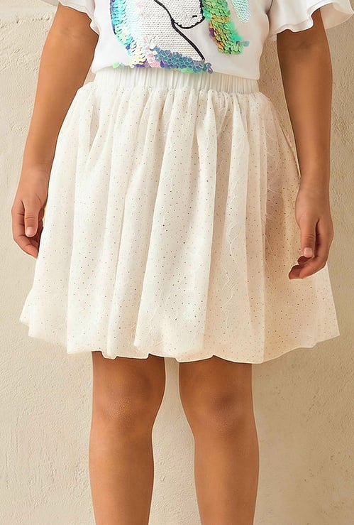 Juniors Glitter Embellished Bubble Skirt