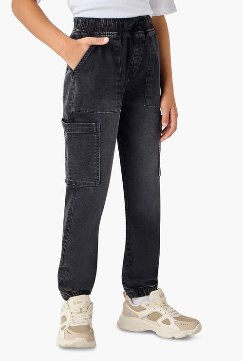 Juniors Washed Denim Joggers