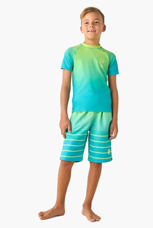 Juniors California Print Rash Guard Set
