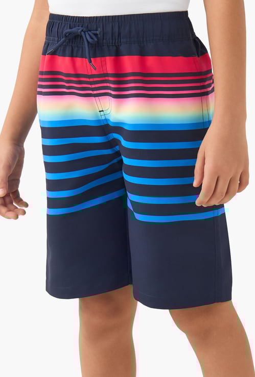 Juniors Boys Striped Swim Shorts