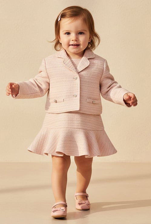 Juniors Tweed Dress with Blazer