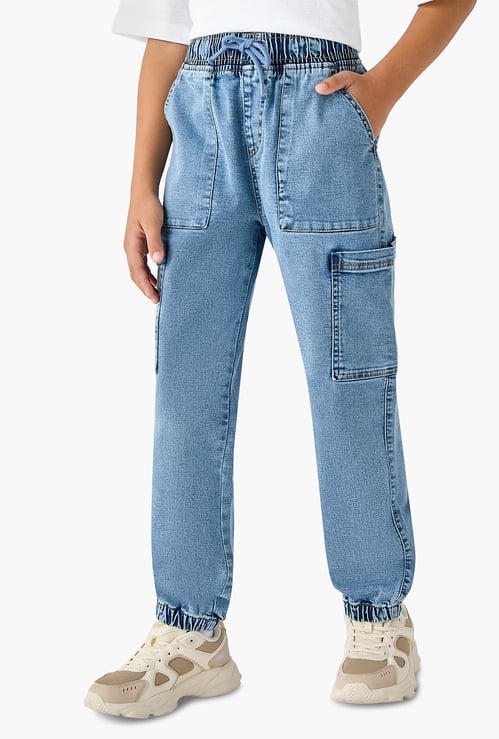 Juniors Washed Denim Joggers
