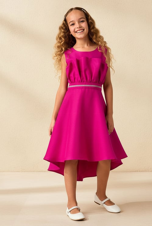 Juniors A-Line Dress with Zip Closure