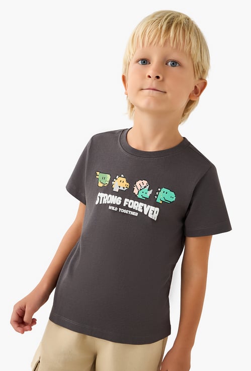 Juniors Dinosaur Print  T-shirt