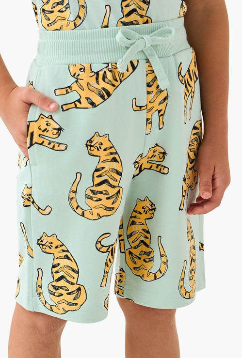 Juniors Tiger Print Shorts