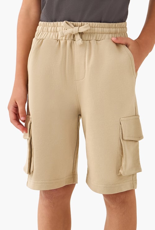 Juniors Solid Cargo Shorts