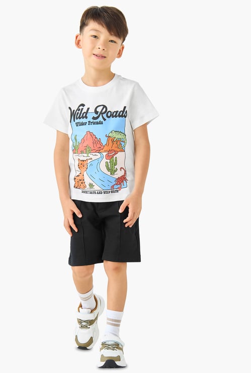 Juniors Graphic Print T-shirt and Shorts Set