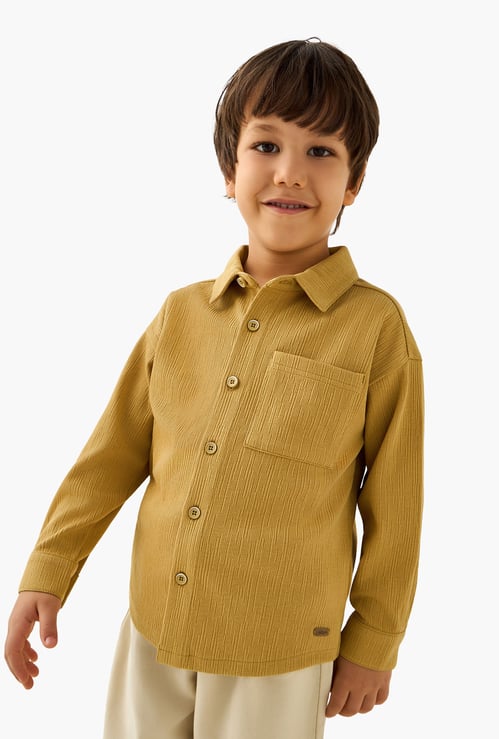 Juniors Textured Shirt with Pocket