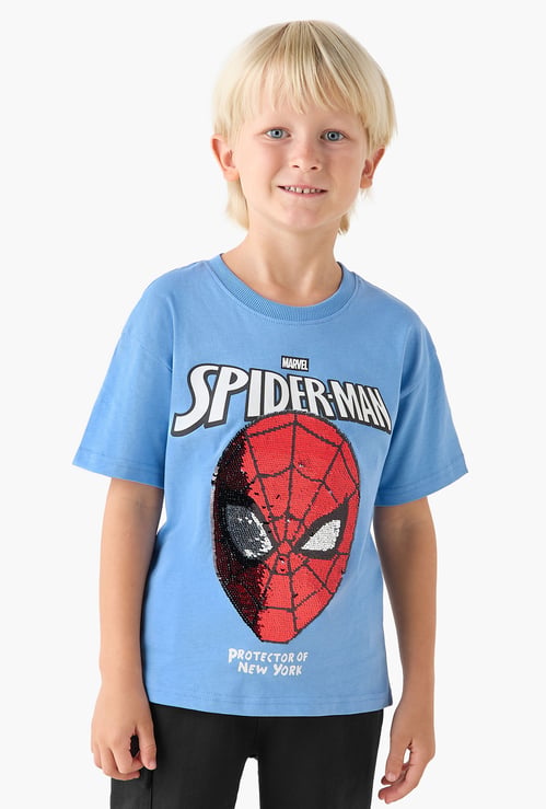 Juniors Spiderman Sequinned T-shirt